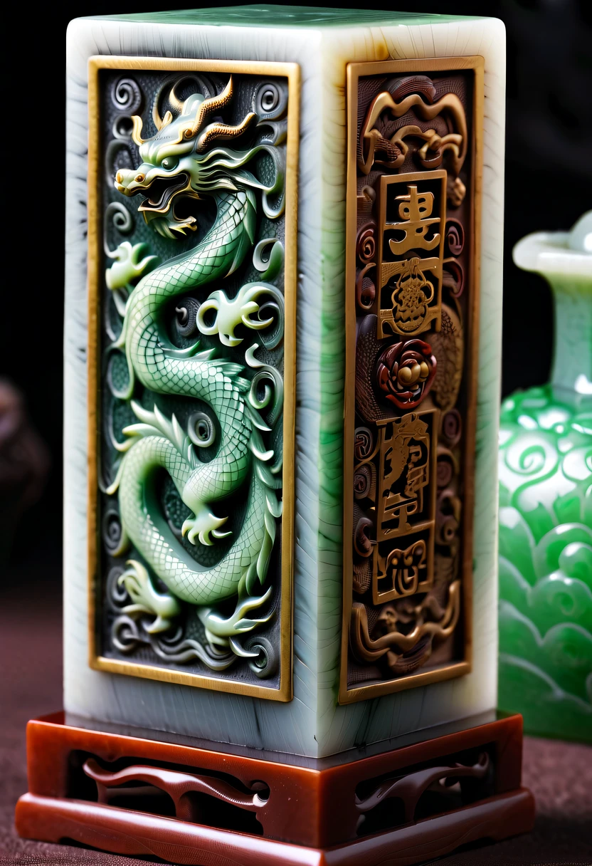 dragon scale,faucet,Chinese totem dragon,scale,china idol,Ancient divine beasts,Jade carved square seal,Square seal,A symbol of imperial power,Dragon Seal