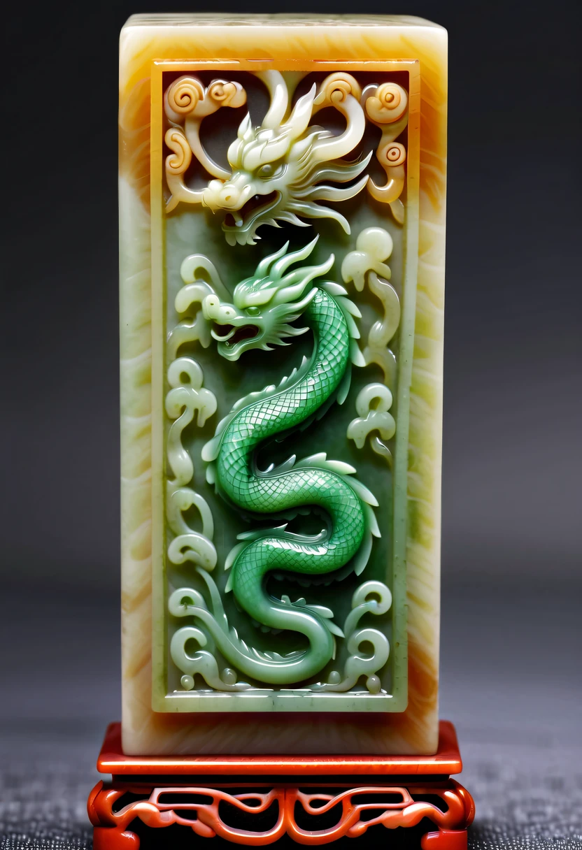 dragon scale,faucet,Chinese totem dragon,scale,china idol,Ancient divine beasts,Jade carved square seal,Square seal,A symbol of imperial power,Dragon Seal