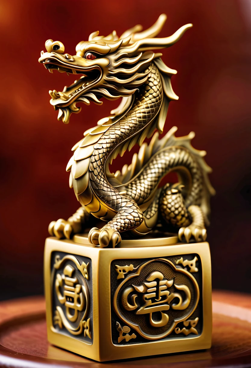 dragon scale，faucet，Chinese totem dragon，scale，china idol，Ancient divine beasts，Golden square seal，Square seal，A symbol of imperial power，Dragon Seal