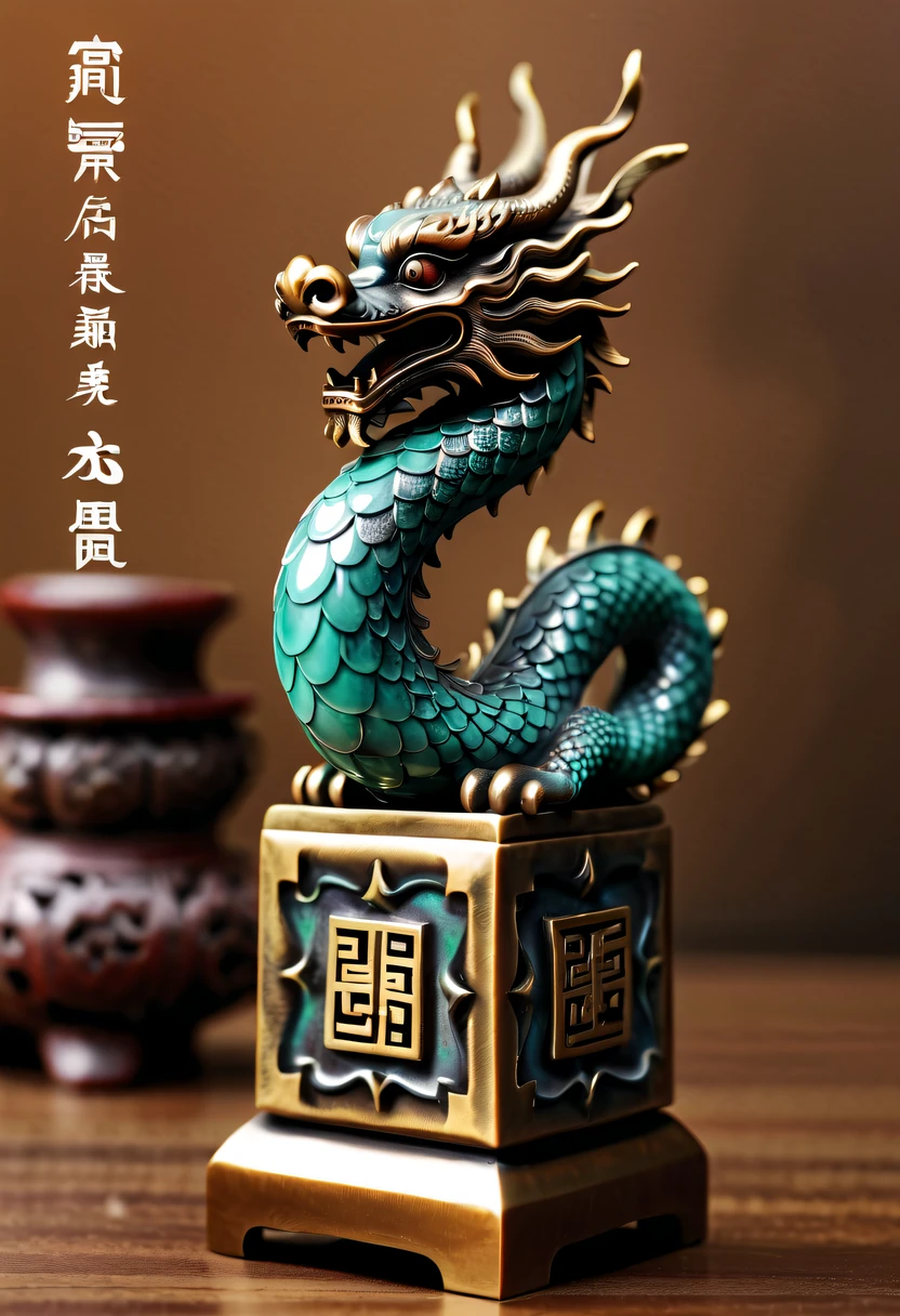 dragon scale,faucet,Chinese totem dragon,scale,china idol,Ancient divine beasts,copper square seal,Square seal,A symbol of imperial power,Dragon Seal