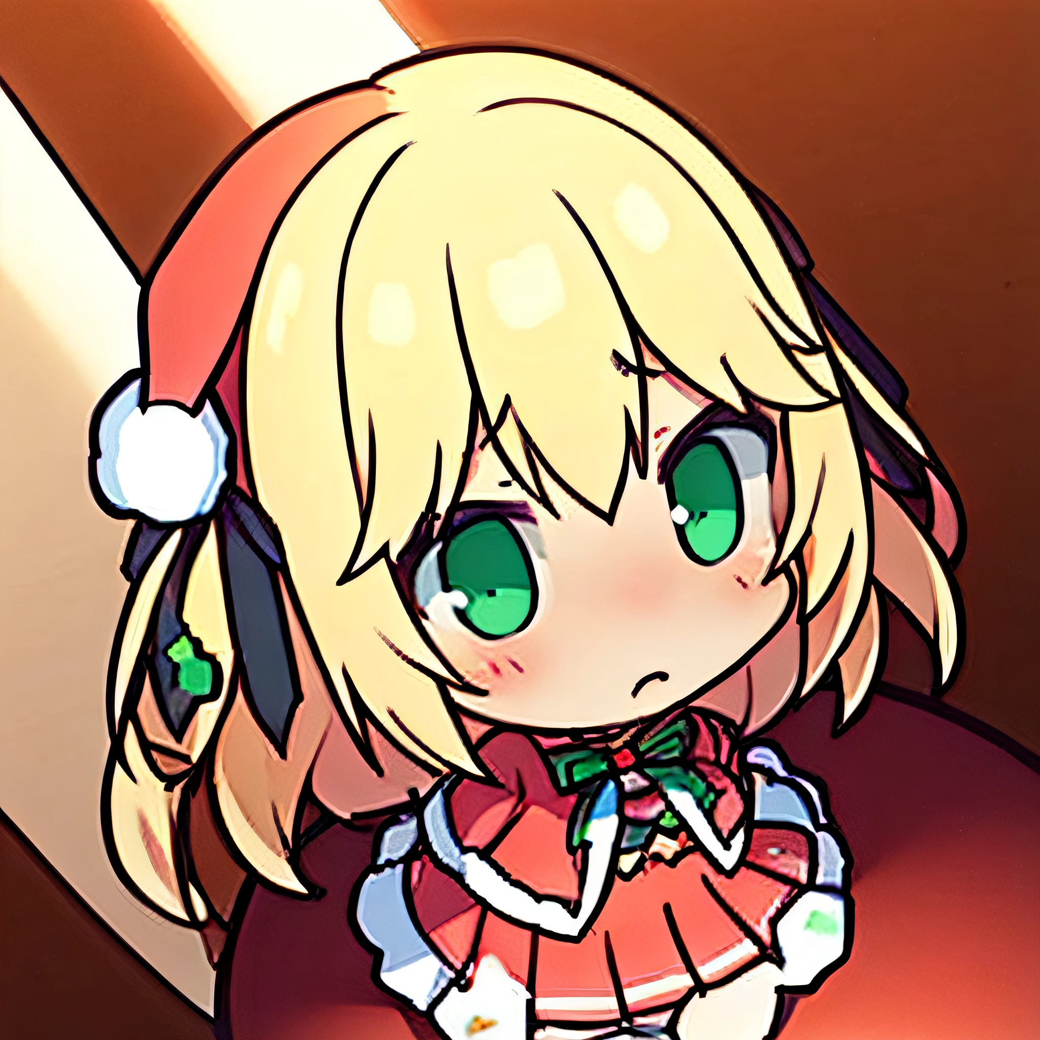 Realistic,(natta), ((2 head body)),Wide Angle,(lascivious),Wide Angle,1girl in,blondehair,((shame)), embarrassed,blushed,Wide Angle,From  above,((Mini Skirt Santa Costume)), llight rays, Glow, (masutepiece)