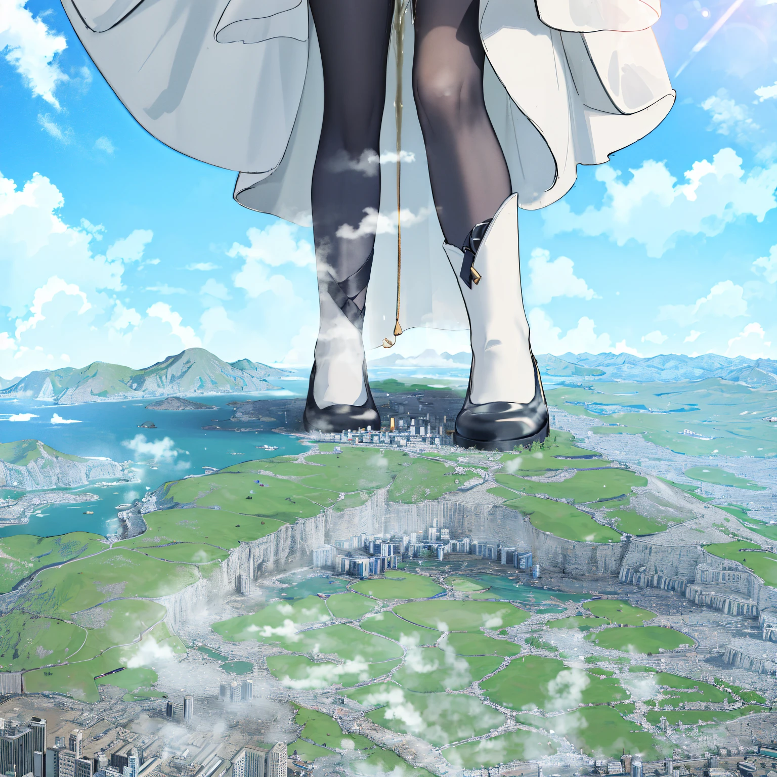 NSFW，​​{A giantess}，{1 huge girl}，{are standing}，{urine discharge}​​，{Urine  highly acidic}，​​clouds， looking over city， mountain ranges， tmasterpiece, Best quality at best, The content  very detailed,tmasterpiece,Best quality at best,offcial art,Extremely detailed CG-8k wallpaper，{{{A giantess}}}，Huge girl，1 girl，modern miniature city，，{corrosive urine}，{corroded building}，corroded ground，Urine pits，No shoes，comfortable expressions，urine，Nourishes urine，Urine eruption，Urine gives off steam，{Stand on a modern miniature city}，The city  full of urine