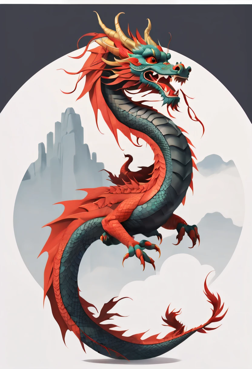 (maximalist:1.5),Modern teenager and cute Chinese dragon,Chinese Dragon Claw,Chinese dragon tail,chinesedragon,Anatomical correct