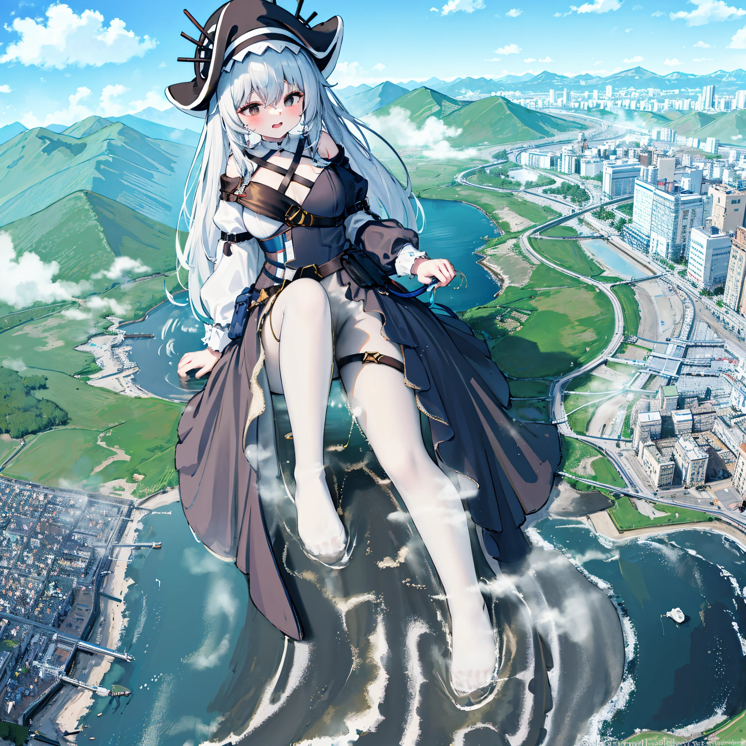 NSFW，​​{A giantess}，{1 huge girl}，{are standing}，{urine discharge}​​，{Urine  highly acidic}，​​clouds， looking over city， mountain ranges， tmasterpiece, Best quality at best, The content  very detailed,tmasterpiece,Best quality at best,offcial art,Extremely detailed CG-8k wallpaper，{{{A giantess}}}，Huge girl，1 girl，modern miniature city，，{corrosive urine}，{corroded building}，corroded ground，Urine pits，No shoes，comfortable expressions，urine，Nourishes urine，Urine eruption，Urine gives off steam，{Stand on a modern miniature city}，The city  full of urine