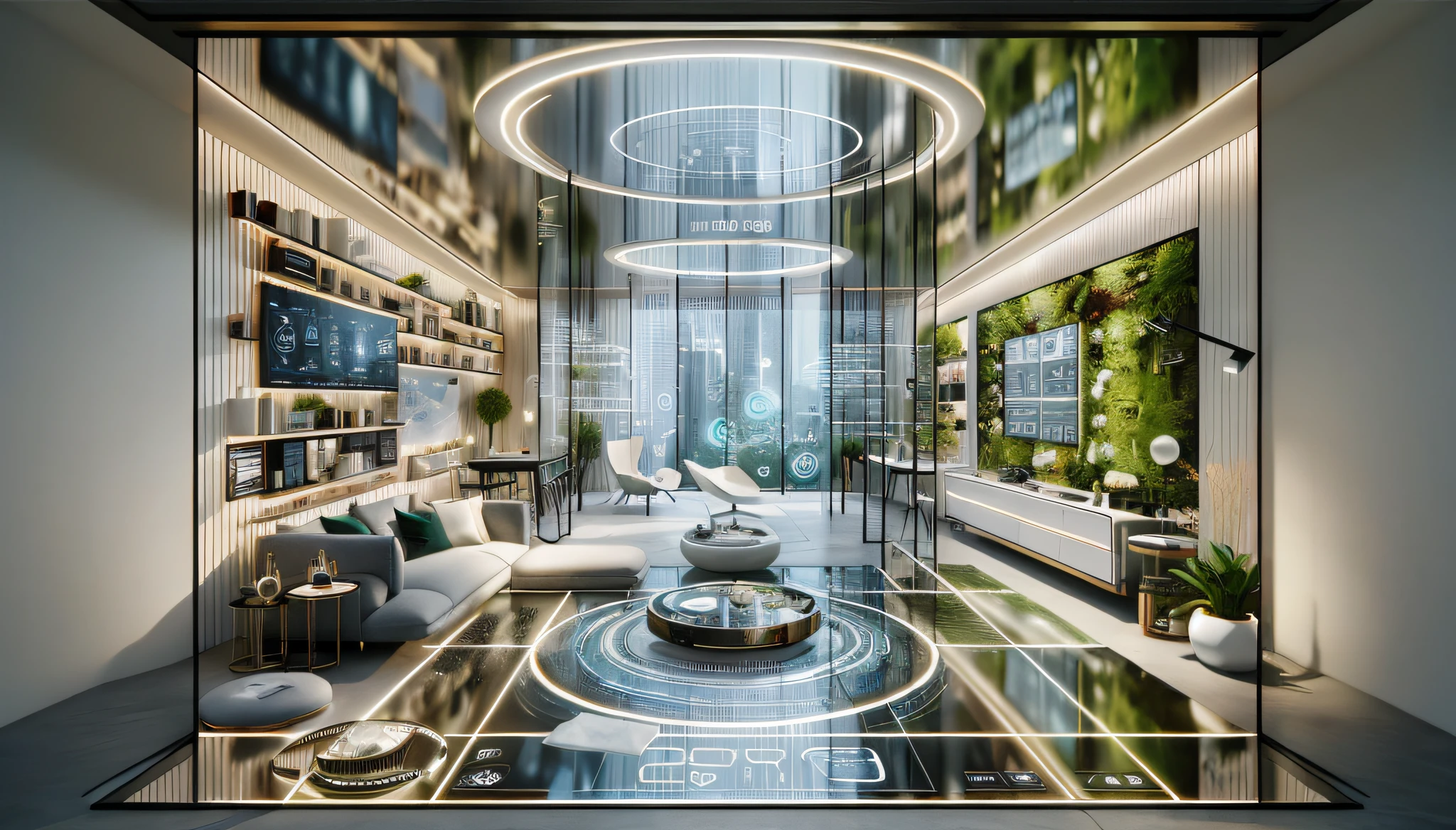 there a room with a glass wall and a large window, futuristic looking living room, futuristic interior, futuristic room, apartment set in the near future, gaming room in 2 0 4 0, retro futuristic apartment, sleek utopian design, futuristic decoration, futuristic concept design, futuristic design, cyberpunk apartment, futuristic setting, futuristic decor, stunning high tech, the cyberpunk apartment