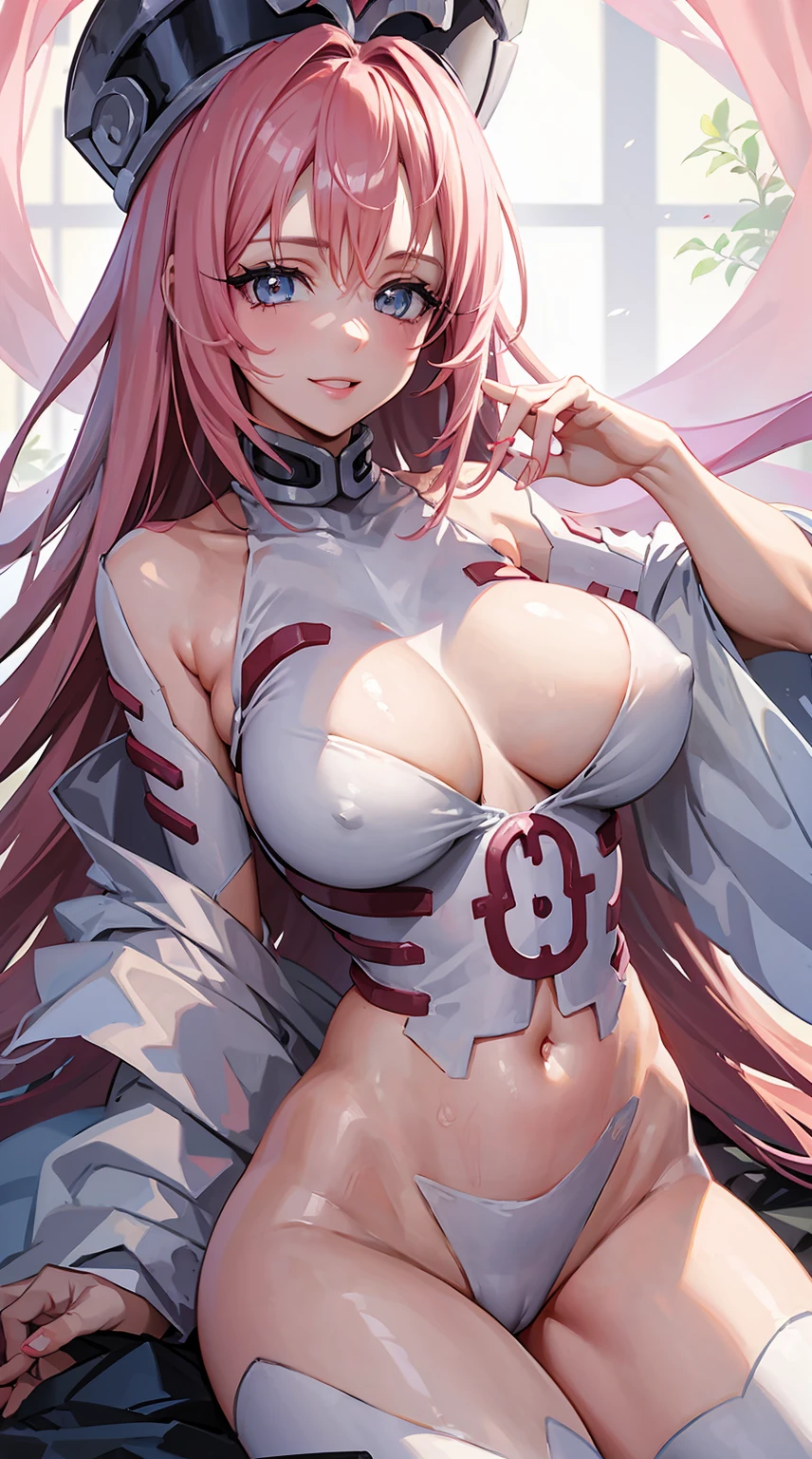 1girl,pink hair,smile,big tits,beautiful paint,masterpiece, best quality, ultra detailed