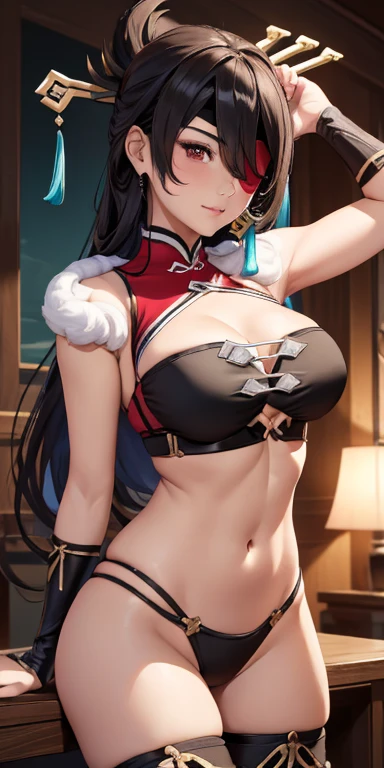 Beidoudef, ((best quality)), ((master part)), (circunstanciado), 1Mulher, sexy, musculoso, wearing a sexy bikini, (grande e pontudo boobtremely sacanagem, Olhos detalhados, rosto, .