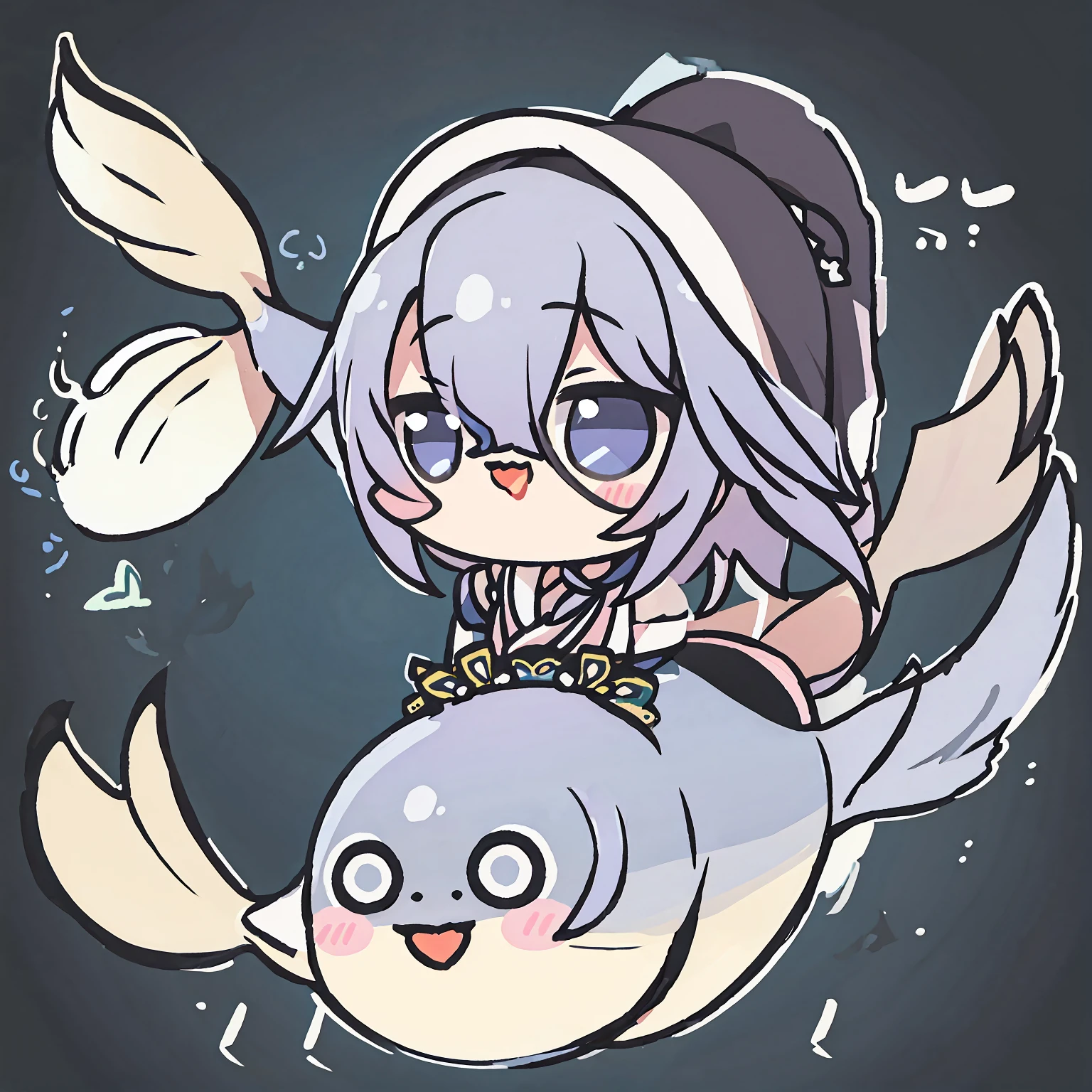 1 ancient fish、Solo、Cute、Sounds like fun、in a sea、Best Quality