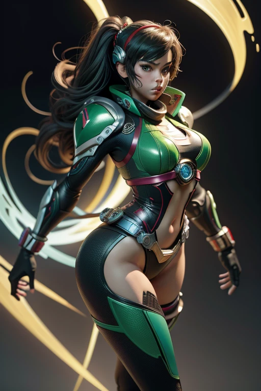 "((best quality,best ilumination)), Cute model with dark hair and athletic body, (((cosplay as Super Hero Woman))), seios acentuados e destacados, dynamic pose, fundo colorido, high saturation, luzes vibrantes." ((camelo)) ((pernas abertas))