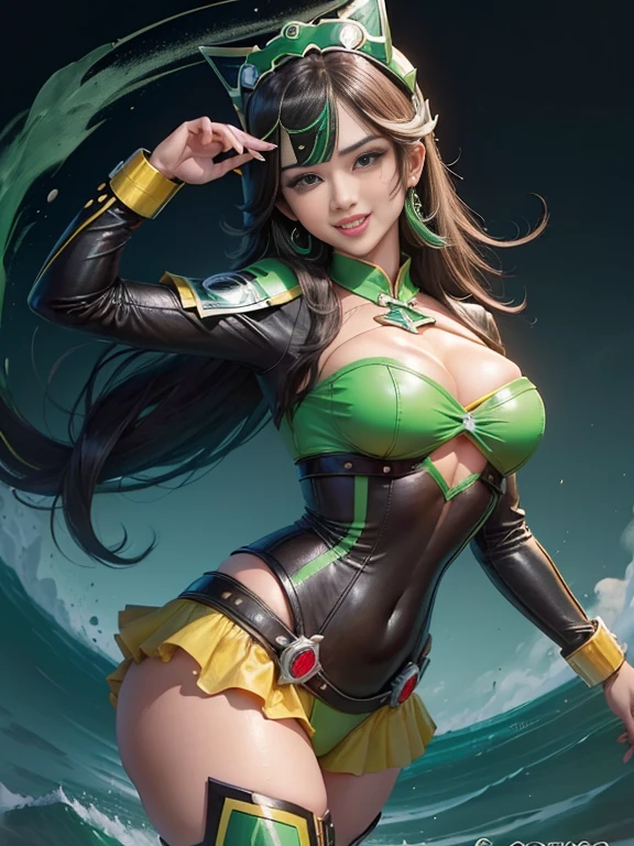 (Foto de corpo inteiro:1.5). (1Laura/mulher/chinesa:1.5), (seios grandes:1.2), (Wearing bikini-type Kamern Rider costume/extremamente apertado no corpo/helmet on the head:1.2), ela esta em uma cidade futurista em pose de batalha chovendo forte de noite:1.3), ela tem (cabelo ruivo:1.0), (olhos verdes:1.0), (esta olhando para o espectador, sorrindo, punho fechado, ela e extremamente exibicionista:1.3), Kamen Rider sexy style, Tokusatsu, anime, framed, symmetry, 16k, best quality, super detail, textured skin, UHD