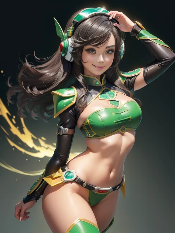 (Foto de corpo inteiro:1.5). (1Laura/mulher/chinesa:1.5), (seios grandes:1.2), (Wearing bikini-type Kamern Rider costume/extremamente apertado no corpo/helmet on the head:1.2), ela esta em uma cidade futurista em pose de batalha chovendo forte de noite:1.3), ela tem (cabelo ruivo:1.0), (olhos verdes:1.0), (esta olhando para o espectador, sorrindo, punho fechado, ela e extremamente exibicionista:1.3), Kamen Rider sexy style, Tokusatsu, anime, framed, symmetry, 16k, best quality, super detail, textured skin, UHD
