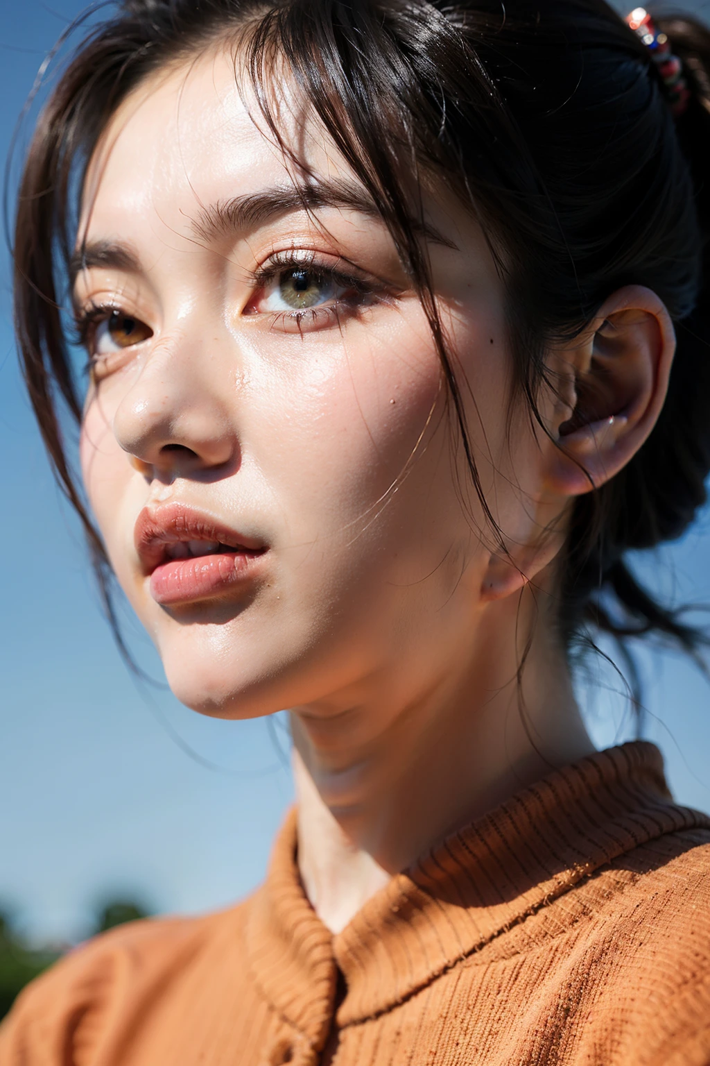 ((top quality, 8k, masterpiece: 1.3)), women (full body portrait, front, babydoll wearing, wet clothes, big breasts, cleavage),sandy beach, sunset, running pose, overhead camera, sharp focus: 1.2, cute women: 1.4, (((hairstyle random)), wet hair, very detailed face and skin and hair texture, detailed eyes, double eyelids, white skin, beautiful delicate nose, Cute young Japan woman, 28 years old, at a dynamic angle, is pleasing to the eye and suggestive composition, emphasizing the subject's hair, eyes, mouth and action, while exuding melancholy emotions characterized by a contrasting mix of muted tones and light and shadow,
