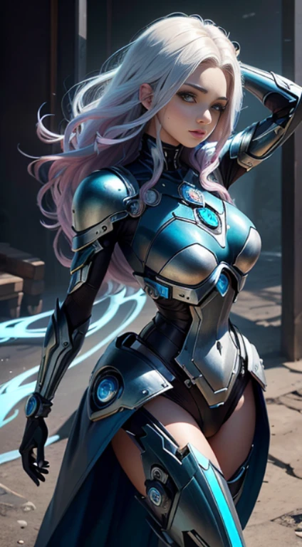 Woman, cabelo azul curto, olhos cianos, Armadura rosa do Autobot, arco, master part, Hiqualidade