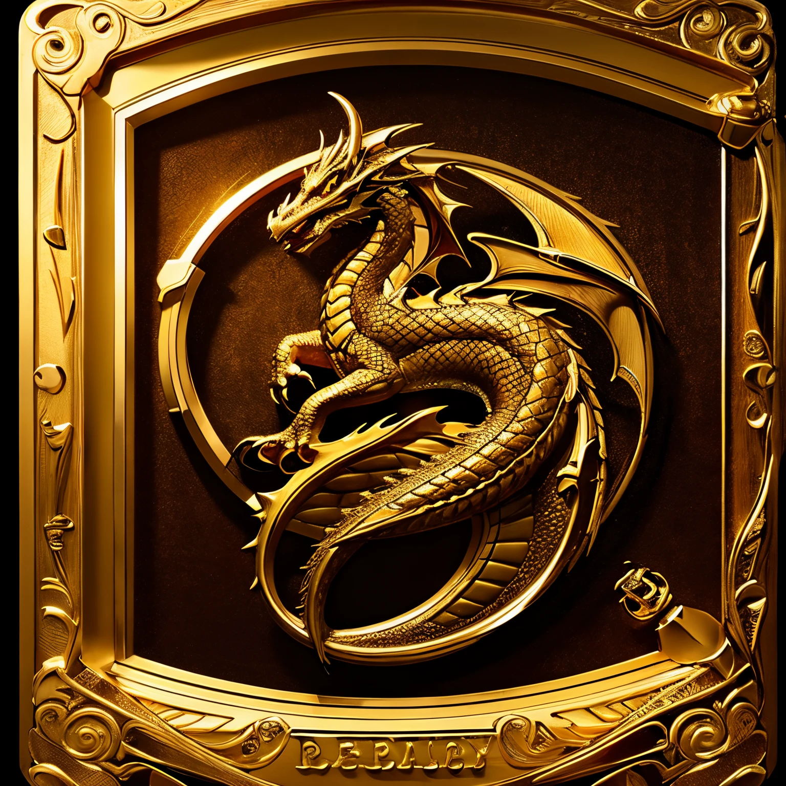 Dragon design by professional designers、gold、reddish、golden colored、high-level image quality、Luxurious design、Gold award winning design、