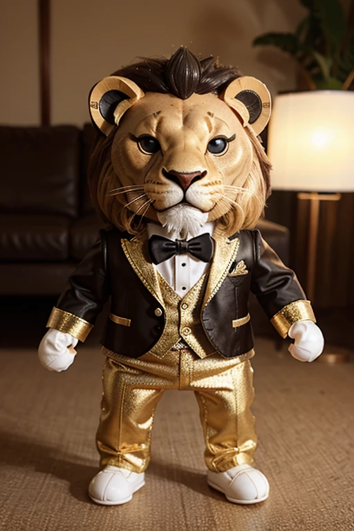 /imagine lion, boneco funko, realismo roupa elegante, bonito, great quality