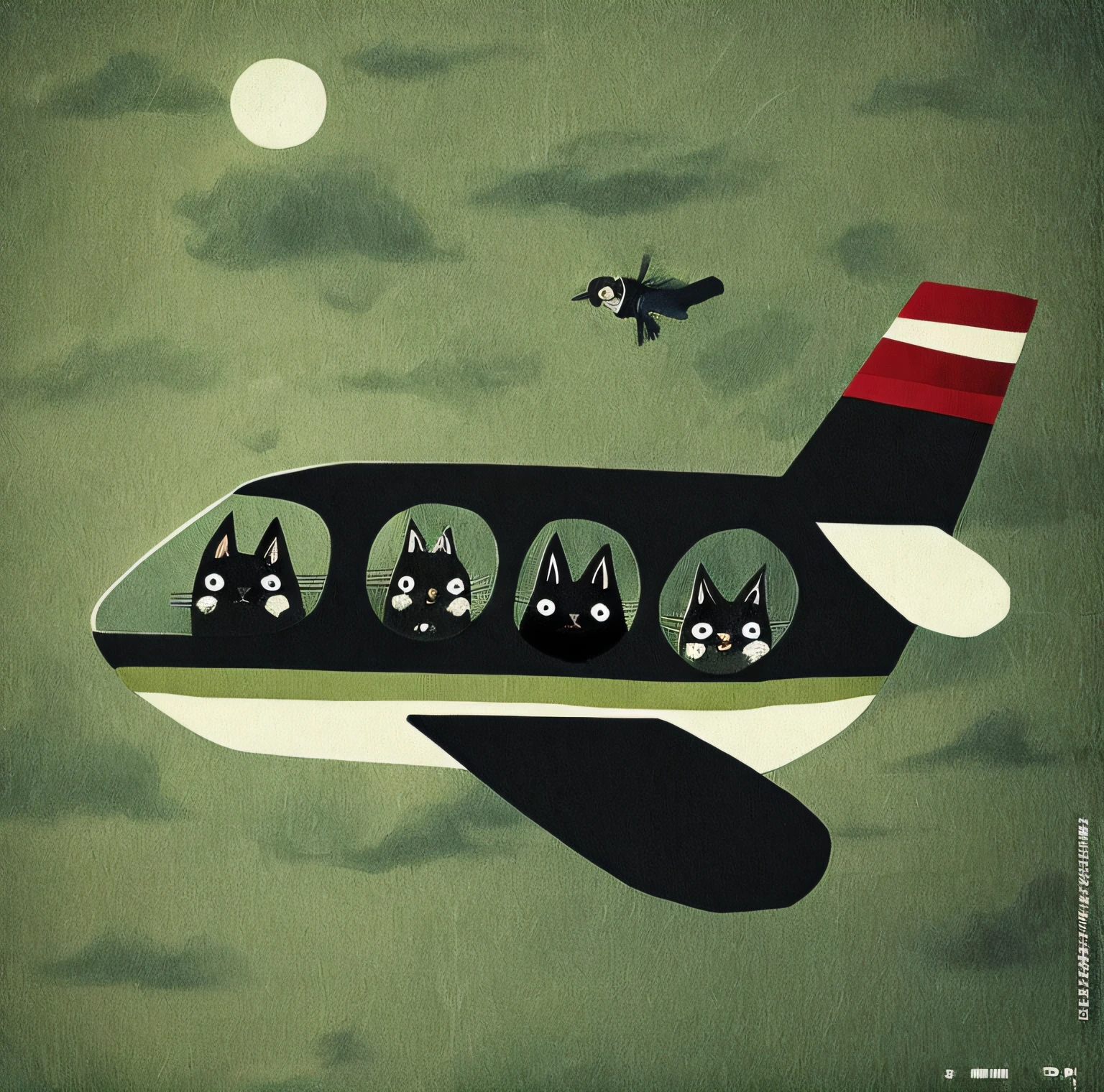 there are many cats on a plane with a bird flying, Directed by: Watanabe Kazan, Directed by: Ikuo Hirayama, Directed by: Yuko Tatsushima, Directed by: Yi Inmun, Directed by: Kume Keiichiro, Directed by: Yanagawa Nobusada, Directed by: Ayako Rokkaku, Directed by: Kanzan Shimomura, Directed by: Takahashi Yuichi