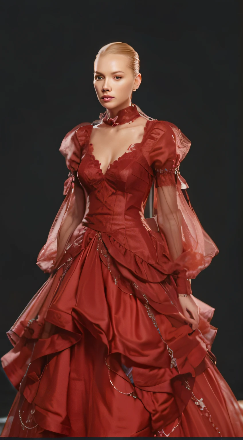 realistic red dress, great render, Details