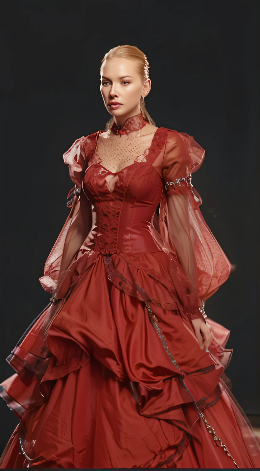 realistic red dress, great render, Details