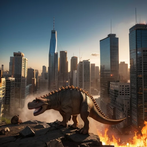 Dinosaurs destroy city