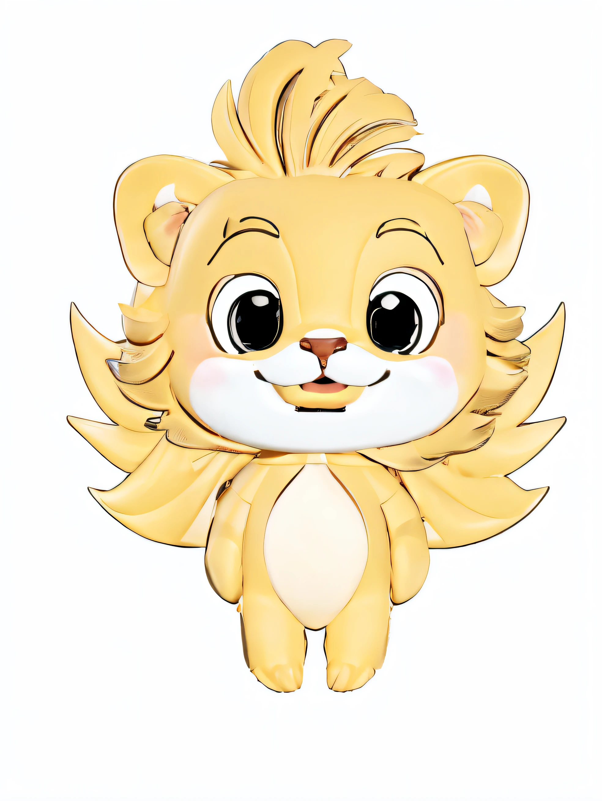Generate 3D from line drawings,3D little lion,Strong sense of technology,Herbie,mannequin,A blind box toy,Delicate gloss,clean backdrop,a 3D render,oc rendered,Best quality at best,4K,super detailing,POP market toys,The studio lights up