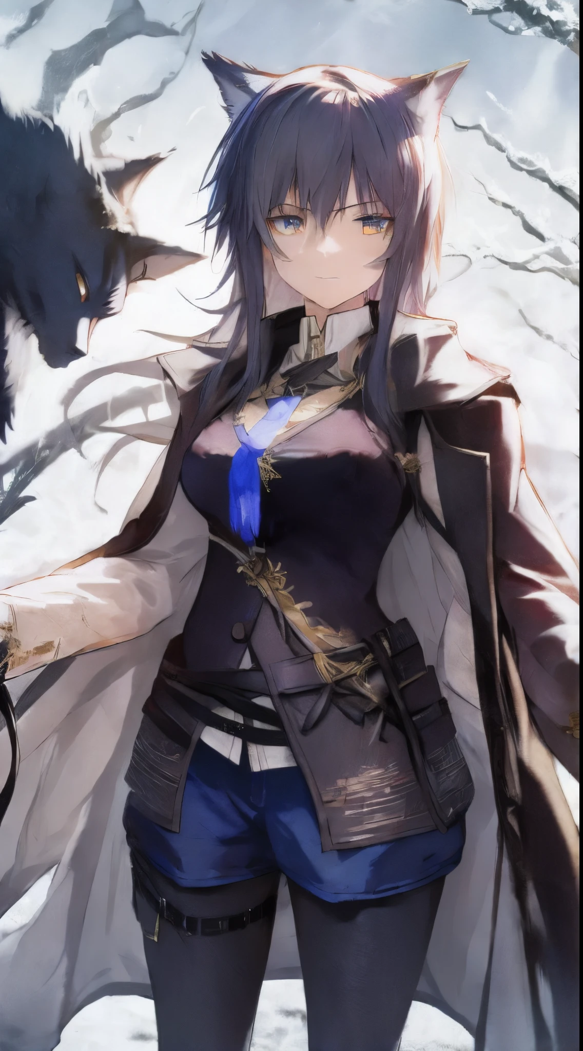Mature girl,coat,holding sword