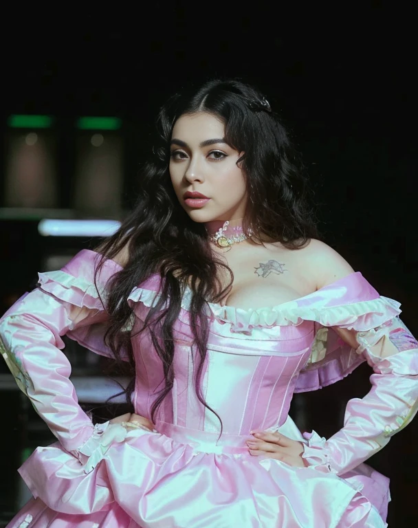 Mujer Araffe con un vestido rosa posando para una foto, Charli XCX, portait de Haifa Wehbe, Imagen de un video musical, Cardi B, Rococo Queen, Video musical, Melanie Martinez, Lady Gaga como Evita, en disfraz, Hermosa reina, actriz, corinne day, hermosa dama, film promotional still, photo from a promotional session