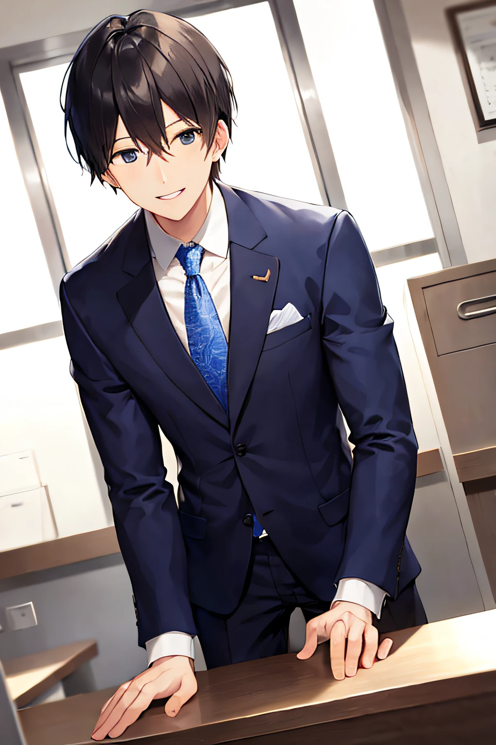 man,Suits,With smiling eyes,facing the front there