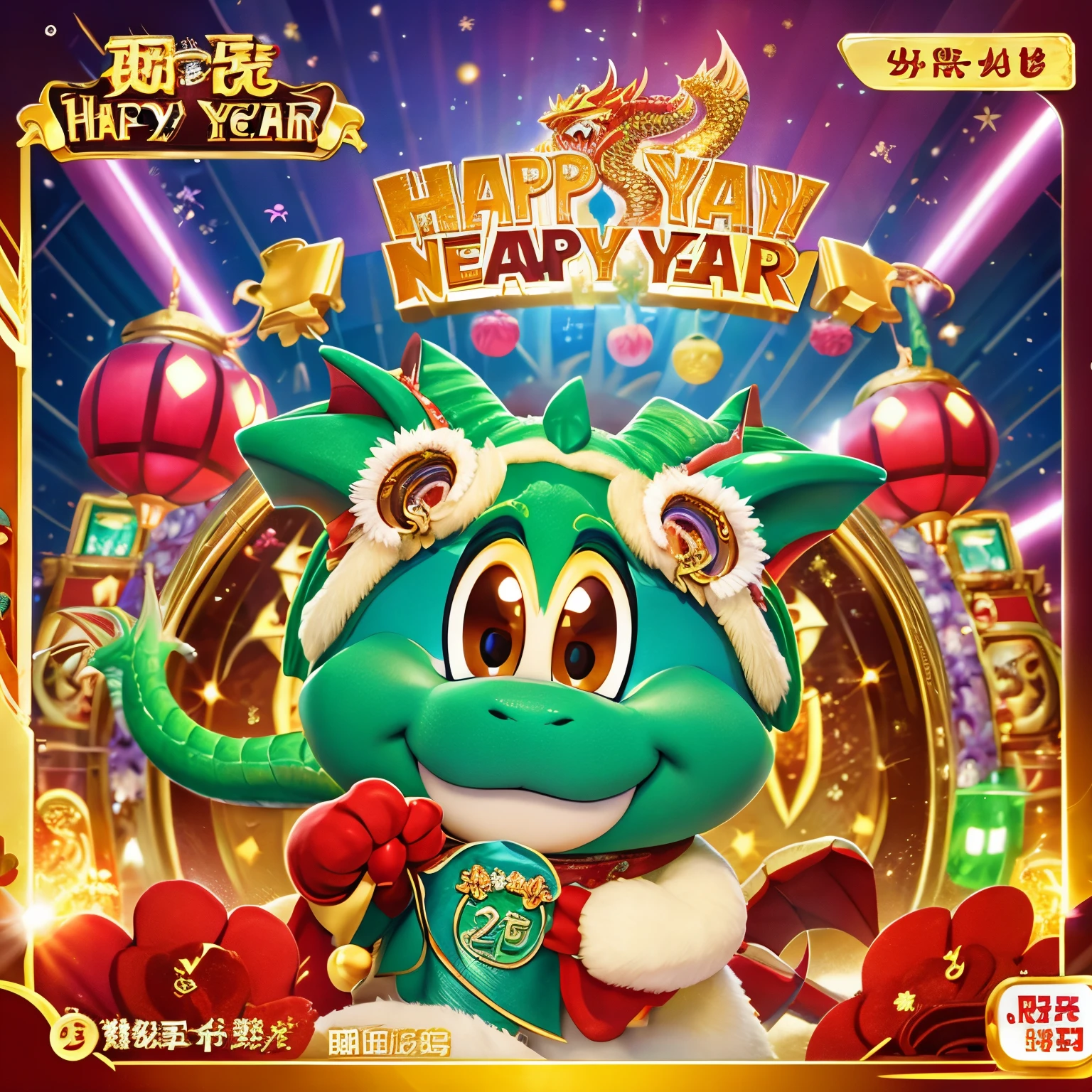 Dragon New Year's card、cute new year's card