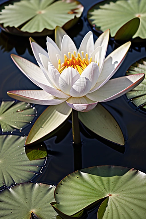 Water lily white flower