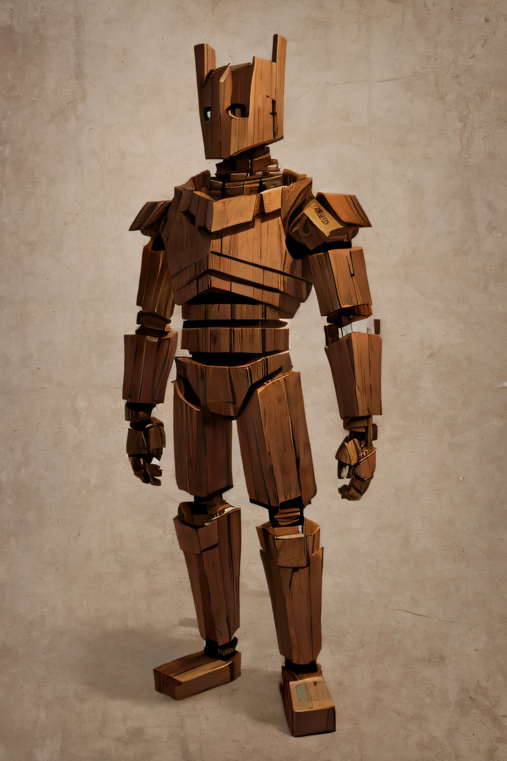humanoid wood golem, made from random pieces of furniture