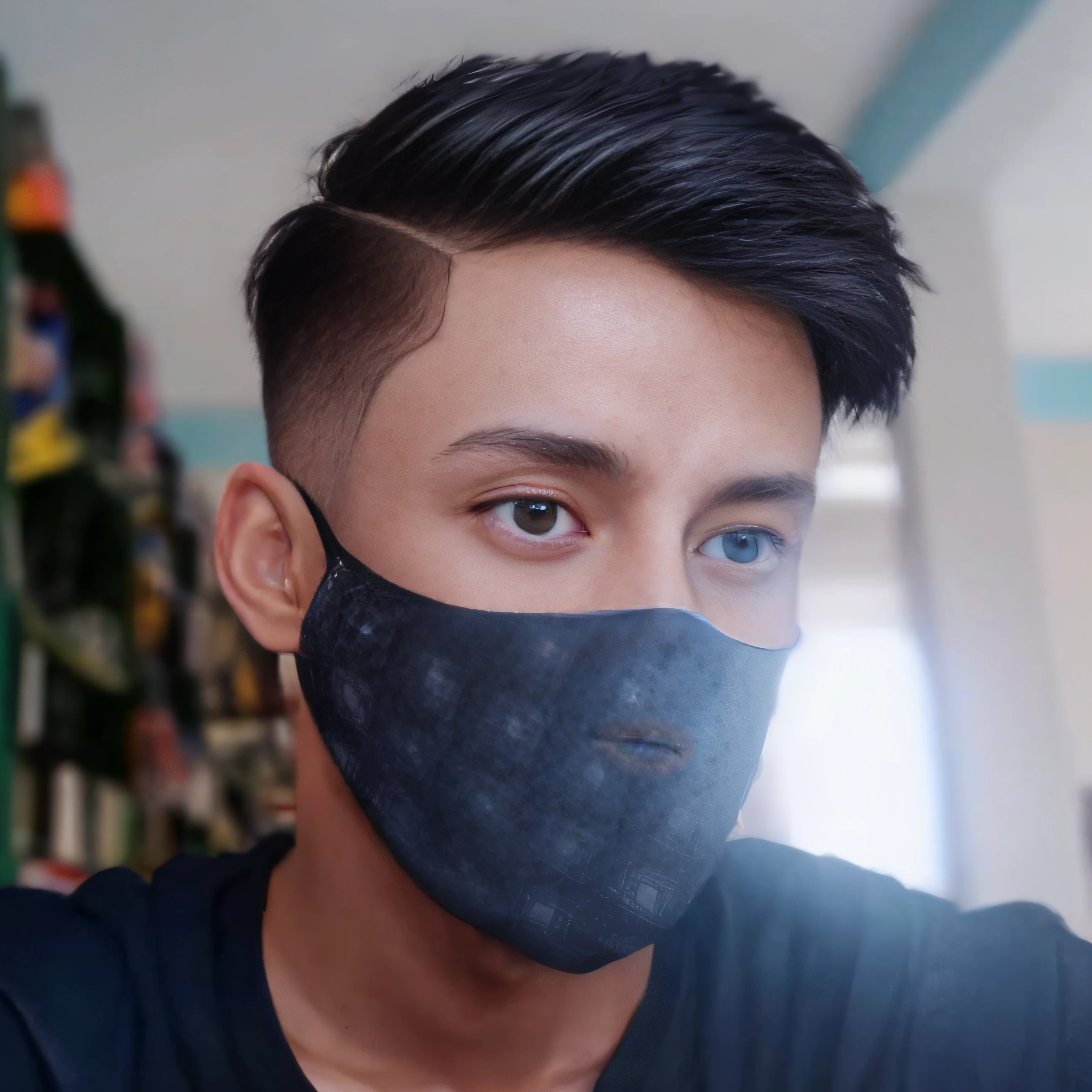 anime boy with a black hoodie and green eyes and a shark on his chest, realistic anime 3 d style, 3 d anime realistic, anime realism style, realistic anime artstyle, photorealistic anime, detailed anime soft face, anime boy, hyper realistic anime, semi realistic anime, semirealistic anime style, anime styled 3d, anime highly detailed