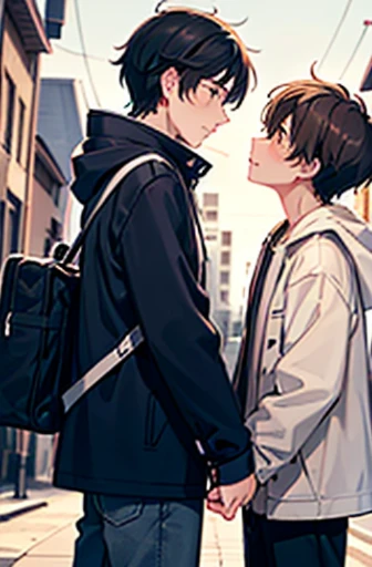 The everydayness of sexual desire、(((cool male college student、cool male college student、refreshing male college student)))、(Male college students who are cool but start leaking)、(layered clothes:1.4)、creation、dust particles、Smooth CG art、Winter clothes,(winter cold wind)、beginning of spring、 (Due to the onset of a male love infection disease、 Young boys and very cool male college students look at each other in the street and fall in love with each other, and their sexual desire overflows with excitement.)、((2boy,2boy,2boy)),((Awakening of sexual desire in male love、sexual excitement、A look that asks each other for sex))、(((Tall and cool male college students are taking off all the clothes they were wearing at the hands of young boys.)))