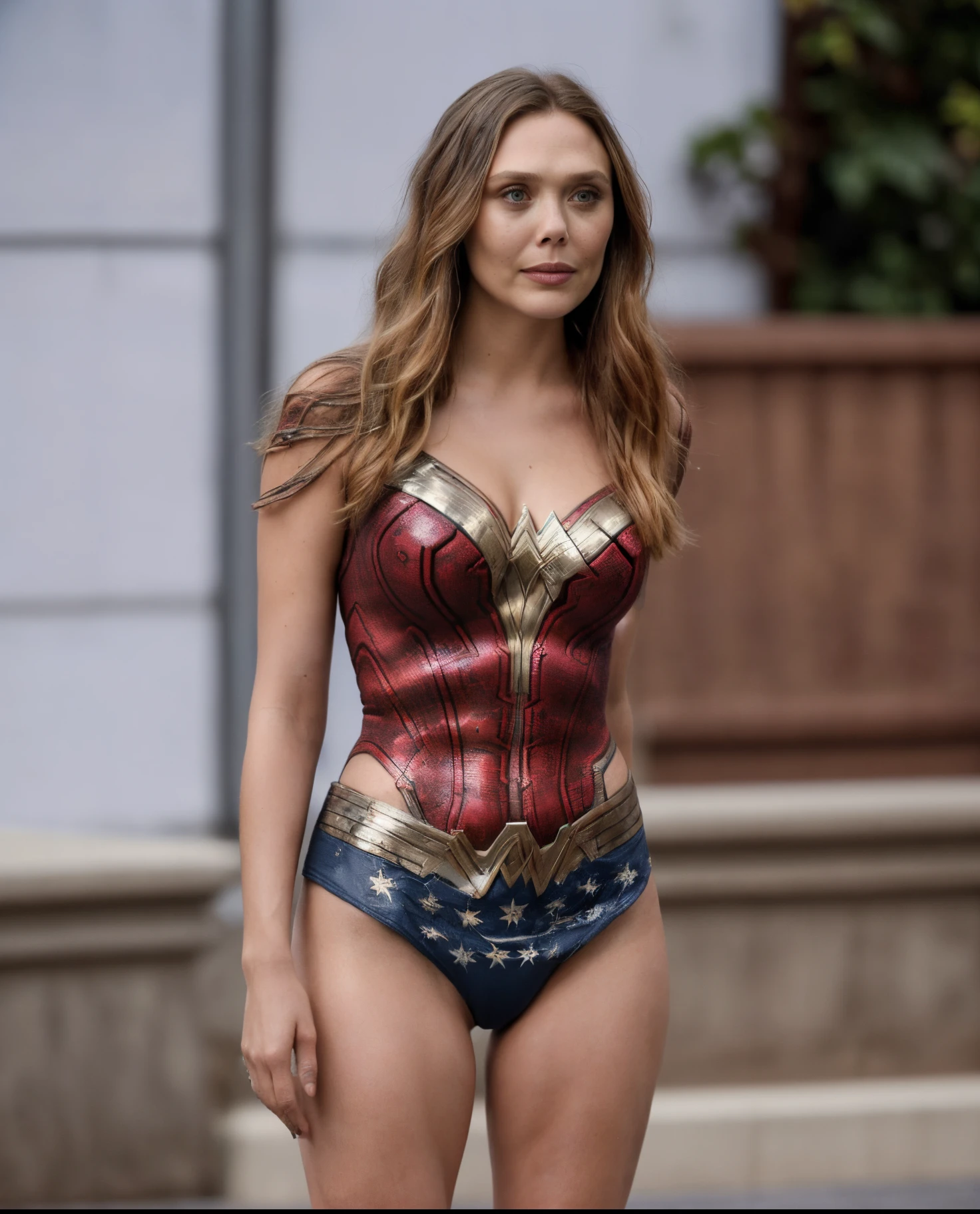 ( photo of  Hottest woman elizabeth olsen ) ( gorgeous woman, tall woman, big boobs, sexy, (random paparazzi photo, full body photograph) ) [detailed sexy skin texture, attractive texture, detailed  environment] (wearing a wonder woman  printed shirt on  a NYC club ) (hyper photorealistic detailed environment) (detailed textures) (( perfect body parts, detailed facial features, (ultra realistic) canon ,85mm, 100mm lens ))