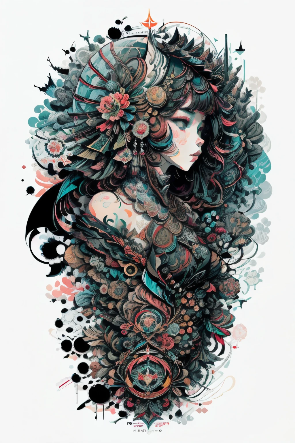 official art, unity 8k wallpaper, ultra detailed, beautiful and aesthetic, masterpiece, best quality, (zentangle, mandala, tangle, entangle), (fractal art:1.3) , 1girl, extremely detailed, dynamic angle, cowboyshot, the most beautiful form of chaos, elegant, a brutalist designed, vivid colours, romanticism, by james jean, roby dwi antono, ross tran, francis bacon, michal mraz, adrian ghenie, petra cortright, gerhard richter, takato yamamoto, ashley wood, atmospheric, ecstasy of musical notes, streaming musical notes visible