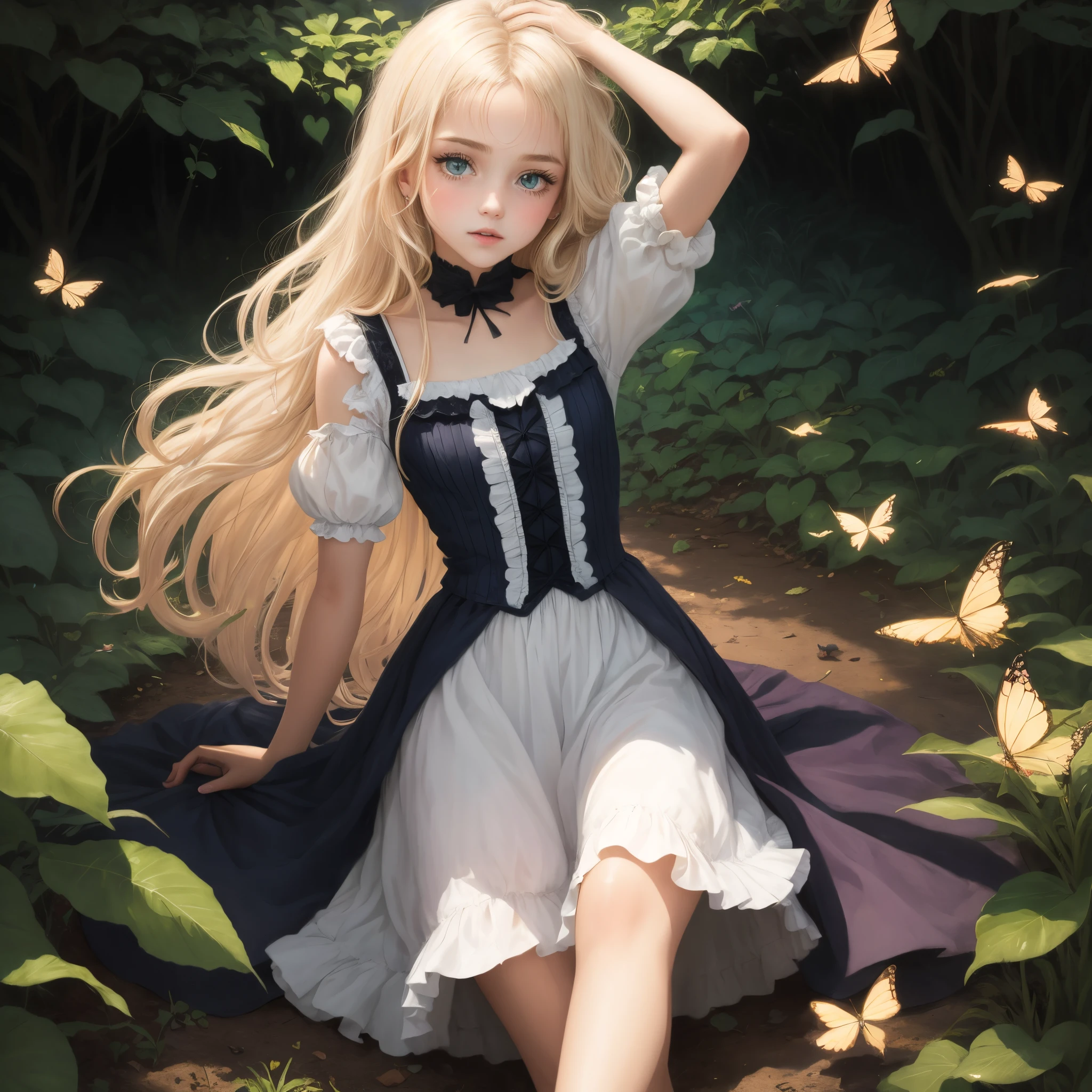 butterflys々Feathers of teens girl portraitures shiny long hair blonde the girl in the photo above another variation