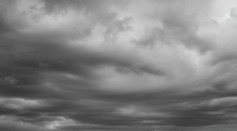 There a black and white photo of an airplane flying in the sky, gloomy weather. high qulity, gloomy weather. Hyper-realistic, grainy black and white footage, Blizzard weather, cloudy weather, visible sky and moist atmosphere, cloudy atmosphere, snowflakes dancing, Cinematic cool atmosphere, The sky gray, 4 0 9 6, snowflower
