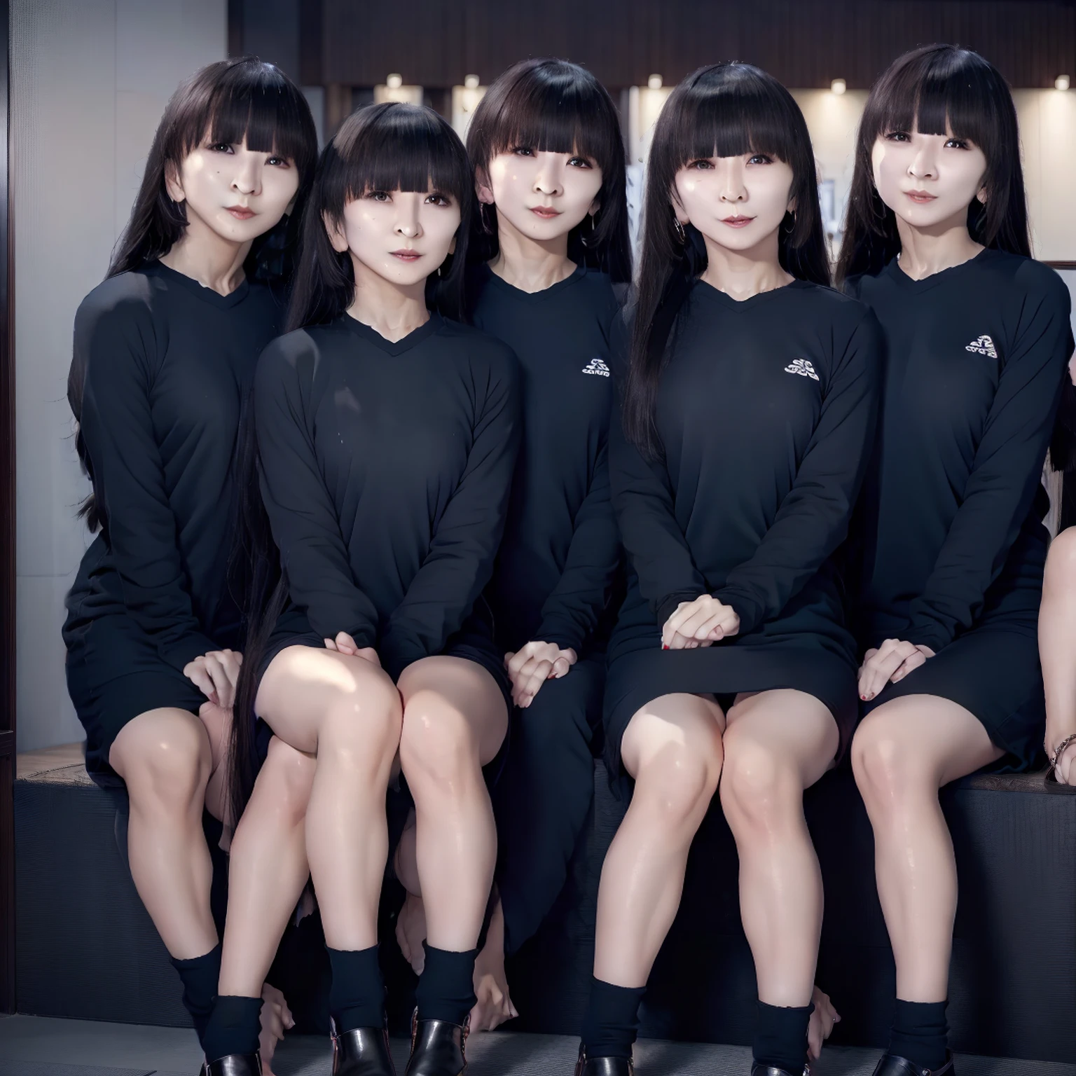 Raw photo、(((multiple girls))),((((6+girls)))),((((100girls)))),(((1000girls)))、((((100 Girls))))、Women only、The same face、matching school uniform、12 years old、Long black hair、100 cute girls going to school、a smile、Commuting to school、School route、In the street、(((Large group)))、a junior high school student、selfee、Everyday scenery