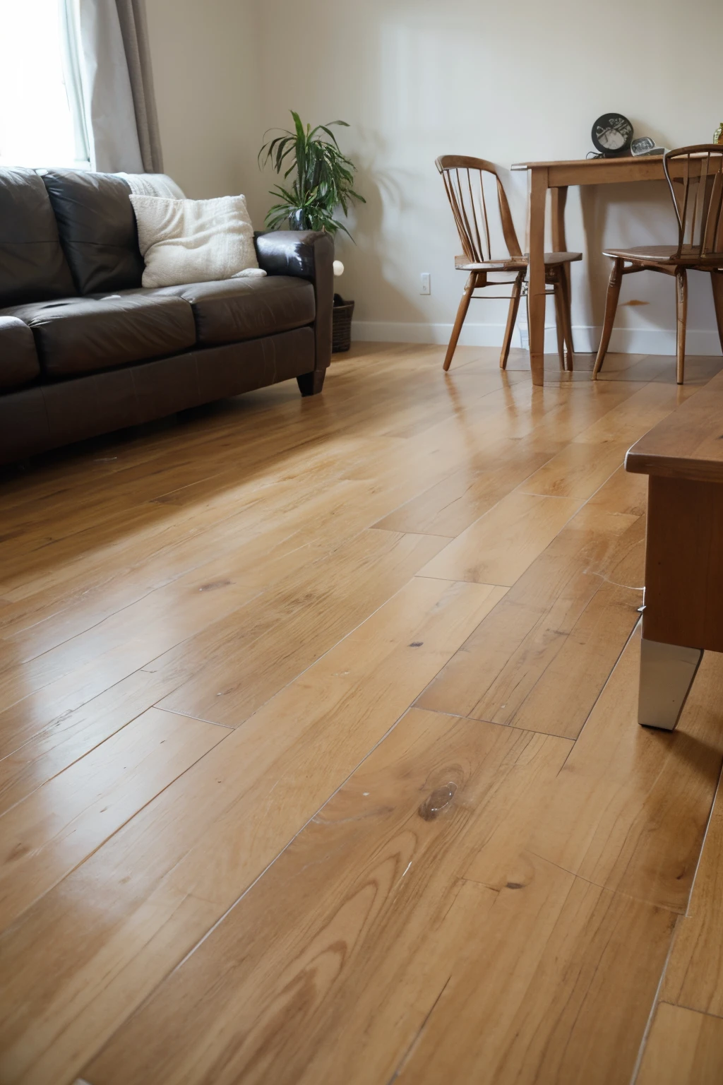 living room with vinyl flooring