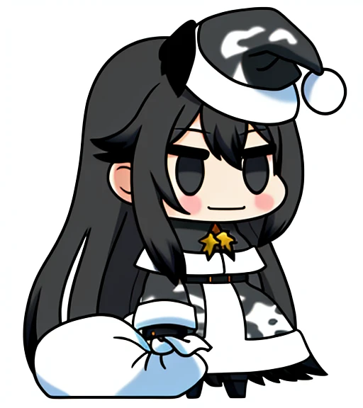 full body, (PadoruMeme 1girl), (grey bulletproof vest), white hair, long hair, black Skin, black eyes, (white camouflage clothing), blush, smile, PadoruMeme
