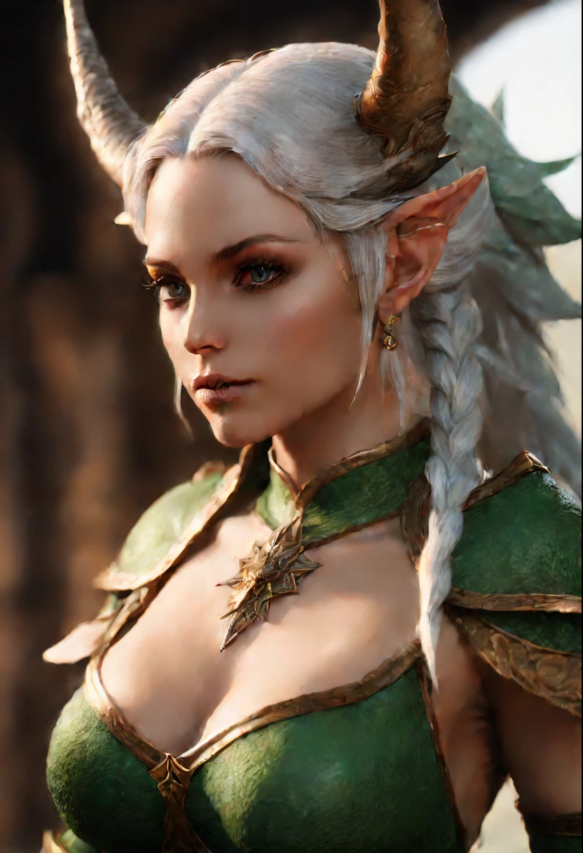 Realistic, ultra realistic, 4k, prestar, um elfo feminino, RPG, d&d, dinamic poses,