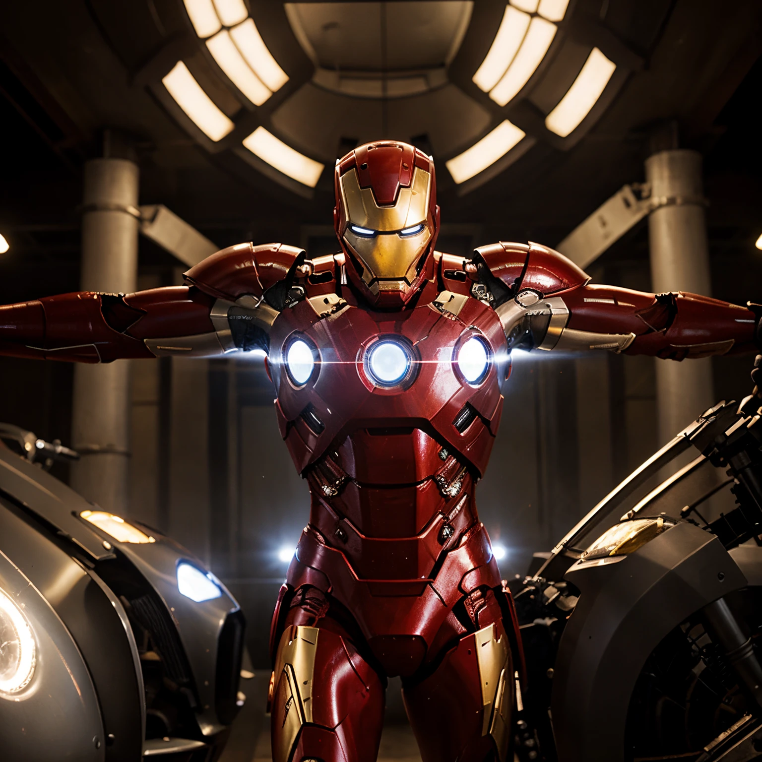Create quad-e-Azam in iron man suit picture
