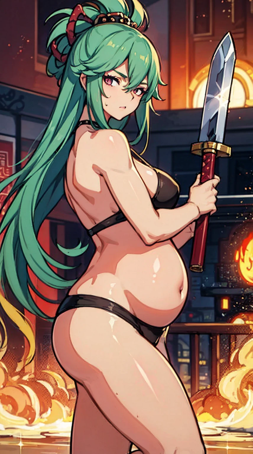 live images,A girl wears、Woman holding sword on belly, author:heroes, by Zeng Jing, author:Tang Yifen, author:Li Song, Guweiz in Pixiv ArtStation, Belle peinture de personnage, guweiz on artstation pixiv, Works of art in the style of Guwitz, Guviz, author:Wu Zhunshi Furong(Wu Zhun Shi Fuwen)(Wu Zhun Shi Fuwen)(Wu Zhun Shi Fuwen)Plump belly,Plump belly,beer belly,Pregnant women suffering from,Devil's Point