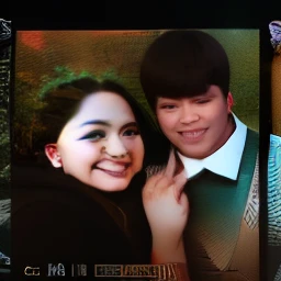 A man and a woman posing together for a photo, There are ivies, 8K photos, grainy low quality, low quality granular, very very low quality picture, cute couple