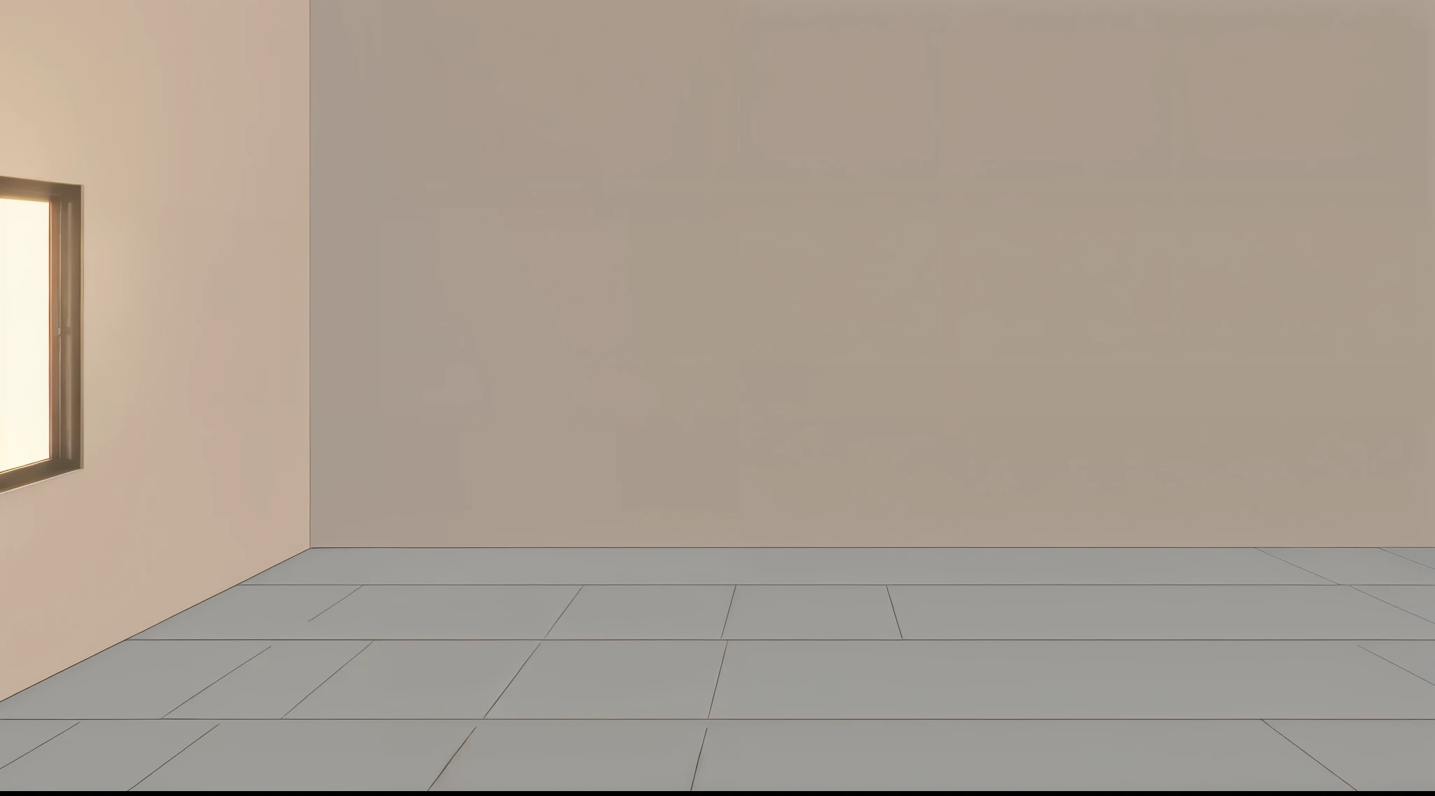 there  a picture of a room with a window and a wall, taupe, flat neutral tone, muted brown, gradient brown to white, beige mist, dark sienna and white, pale tone, eggshell color, beige color scheme, neutral color, beige cream natural muted tones, soft pale tone, dark beige grey background, light brown, sandy beige, sand color, anime background, 4k anime background, 4k detailed,