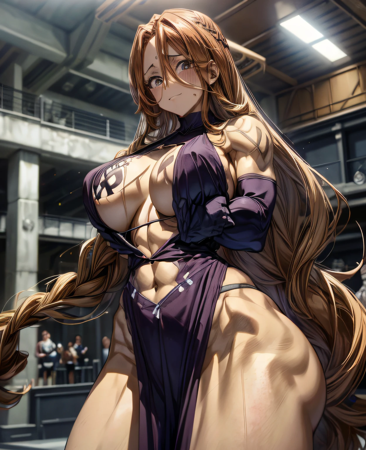 ((La mejor calidad)), ((Masutepiece)), ((detalles muy intrincados)),Beautiful, alta calidad, high resolusion, absurdos, light difussion, Detalles intrincados, Detalles intrincados, ((anime)), (anime:1.2) , (Cara perfecta:1.3), ojo extremadamente detallado, De color, highest details, colores vibrantes, alto contraste, (8k UHD:1.2), (fotorrealista:1.2),(Masutepiece:1.4), (La mejor calidad:1.4), realista,senos medianos. Immerse yourself in the awe-inspiring presence of a girl with an extraordinary muscular physique in the gym. Con su fuerza colosal y su cuerpo cincelado, she confidently flexes her muscles, radiating power and determination. His truly remarkable physique.., featuring bulging muscles that ripple with power. His arms are adorned with immense sculpted biceps and triceps..., Cada fibra muscular definida、Intencional. Sus abdominales cincelados de seis paquetes son、Proudly shows dedication to physical strength, a testament to the hours spent honing her body to perfection. Clad in workout attire that accentuates her muscular form, Ella emana un aire de confianza y dominio. Gotas de sudor caen en cascada por su piel brillante, evidence of the intense physical exertion she undertakes. El gimnasio sirve como su dominio, Take your body to the limit、A sacred space that transcends the limits of what seems possible. pelo corto, beautiful colored hair, blushed ,18+ cara,cara, ,wet mouth,Arte NSFW, curva del cuerpo, lleno, ((cuerpo completo)), cuerpo completo, random position, random pose position, random position, Camisa de belleza, (parte superior del cuerpo_cuerpo),(grande_cuerpo:1.5), cuerpo perfecto, pose, chica traviesa, (tacto:0.7),Tatto in the stomach, ((1chica en:1)), Parte superior del cuerpo completo, dark skin, Humano, ((postura en cuclillas))