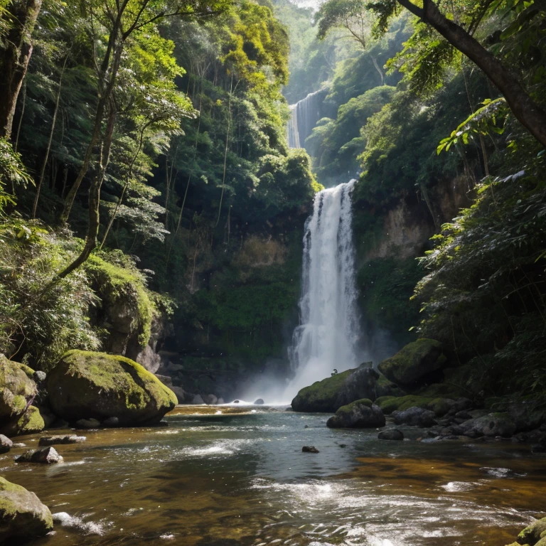 there is a waterfall in the middle of a forest with rocks and trees, Floresta e Cachoeira, with trees and waterfalls, um rio que corre com cachoeira, Cachoeira tranquila e bonita, com cachoeiras e rio, com cachoeiras, Cachoeira imensa, Directed by: Etienne Delessert, cachoeira deslumbrante, japan lush forest, linda cachoeira deslumbrante, cachoeiras e lagos, cachoeira bonita, com uma cachoeira