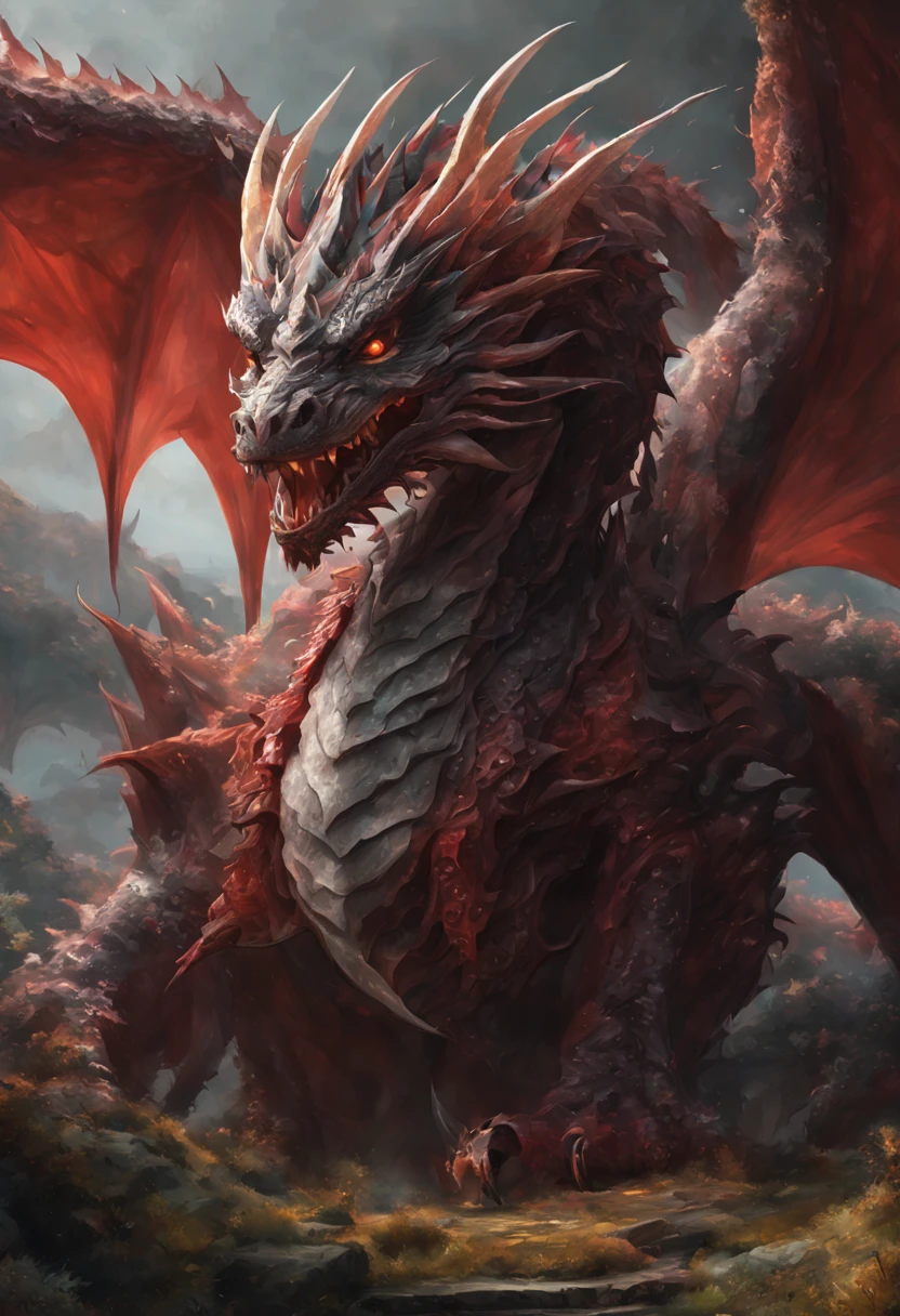 Generate a splash page featuring an alluring dragon made of red smoke. The dragon should have a misty and wispy appearance with an exquisitely detailed face. Its arms should be long, wild, and writhing tendrils, creating a shadowy and haunting effect. The portrait should only show half of the dragons body and have a fantasy theme. The artwork should be a digital painting with an ethereal and ghostly feel, created using fluid 3D fractals and light particles. Use alcoholic ink to achieve a smooth and shimmering look with a dreamy glow. The resolution should be 16k and in sci-fi style. The final output should be a complex artistic masterpiece resembling a matte picture movie poster. The composition should follow the golden section and be trending on CGSociety and ArtStation. It should feature intricate and vibrant details, suited for production cinematic purposes. The creature should appear both cute and , with an alluring and captivating presence. The artwork should be amazing, delightful, enchanting, excellent, exceptional, glamorous, gorgeous, luscious, polished, pretty, refined, seraphic, spectacular, stunning, stylish, sublime, trendy, unique, and voluptuous. The focus should be sharp, especially on the dragons face, which should have clear and big eyes. The overall style should be trending on Paolo Eleuteri Serpieri's artist style, giving it a mysterious and epic aura. The final result should be a mysterious and captivating masterpiece, displaying the best quality and attention to detail. The resolution should be high, ideally 8k, to showcase the ultra detail of the artwork. The use of volumetric light and realistic reflections on surfaces should further enhance the cinematic effects. The final image should achieve complete perfection and leave viewers in awe with its incredible and UHD appearance., Mysterious