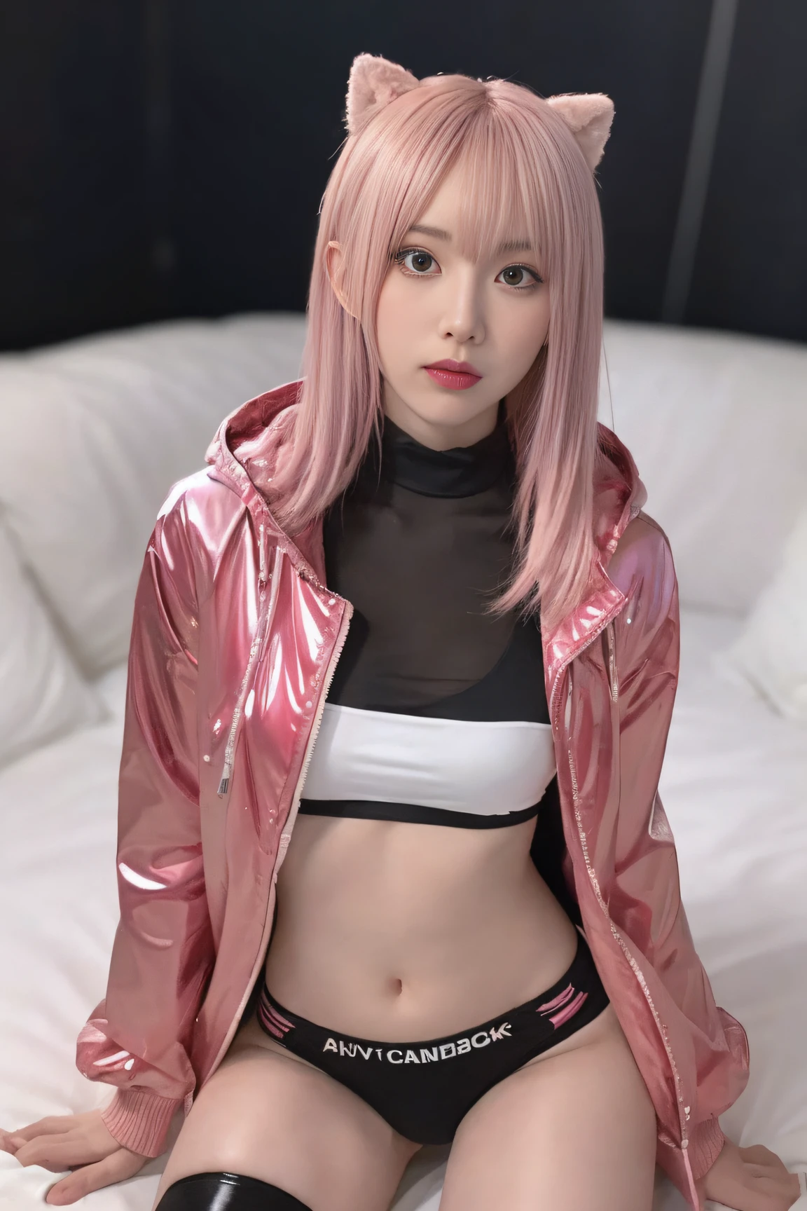 Full body like,Anime girl with pink hair and futuristic outfit of the city, hyper-realistic cyberpunk style, Cyberpunk Anime Girl, Digital Cyberpunk Anime Art, dreamy cyberpunk girl, Anime style. 8K, female cyberpunk anime girl, Digitel Cyberpunk - Animation Art, portrait anime space cadet girl, the cyberpunk girl portrait, beautiful cyberpunk girl face, anime styled 3d, Photorealistic anime girl rendering,(Raw photo:1.2),camel's toe,Hollow-On,sweat leggs,White liquid, smooth pink skin, shiny metallic glossy skin, shiny, legs in the shape of spread legs,Angry look,sullenness,Irritated,White liquid all over the body,Full body like
