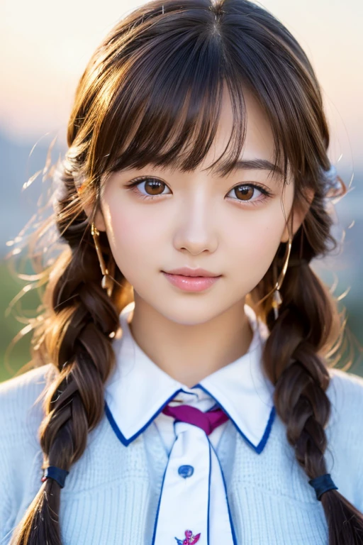 (((​masterpiece))), top-quality, ultra-detailliert, Extremely detailed, Detailed background, light rays, Very beautiful girl, japanese, 20 yo,  Detailed face, Solo, smile, (Full body:1.3), (random hairstyles :1.2), Bangs, ((plump lips)), (Perfect body:1.1), ((school uniform)), sunrise glow, Summer, in 8K, Wallpaper, amazing, finely detail, Ultra-detailed, 超A high resolution, Extremely detailed, Pure  face, extremely detailed eye and face, Beautiful detailed eyes, highlydetailed skin, No makeup, (Natural Skin),