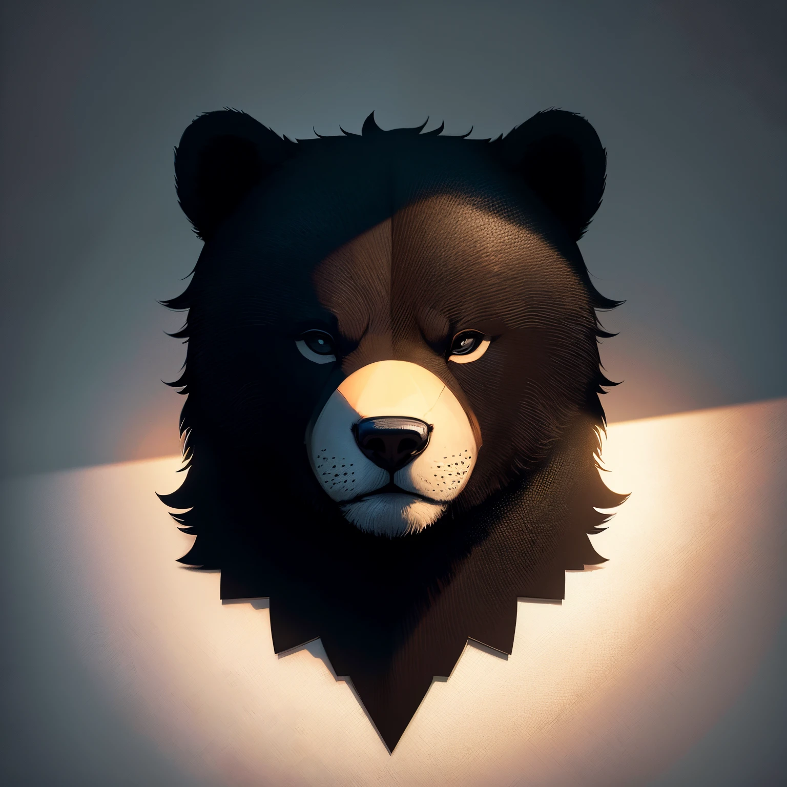 /imagine prompt: Bear illustration on black background sticker, bold outline style, jagged edges, core, Light Shadows --v 5.2